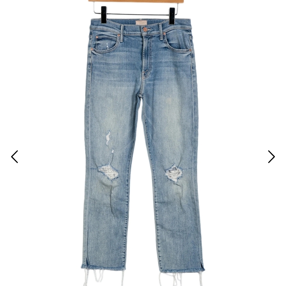 MOTHER Light Blue Mid Rise Straight Leg Jeans Size 29